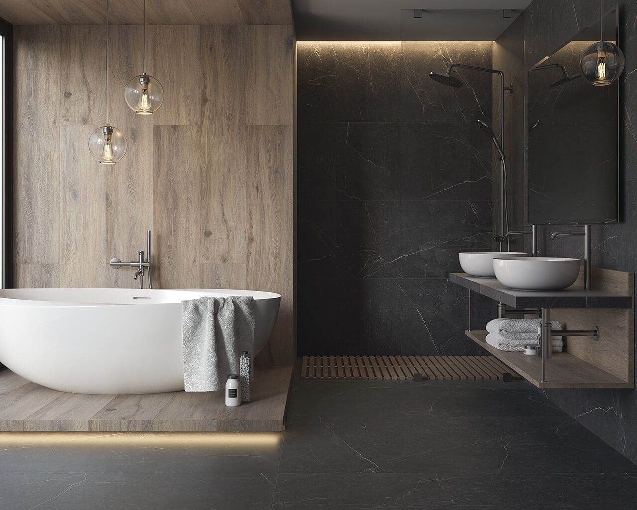 salle de bain 2022 ceramique imitation marbre noir